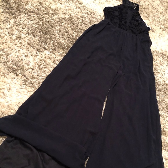 Elegant Dark Blue/ Navy chiffon jumpsuit - Picture 3 of 9